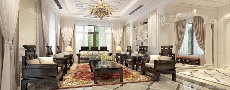  Trang trí nội thất biệt thự cao cấp tại Thái Bình phong cách tân cổ điển sang trọng.